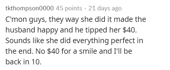 he tipped her