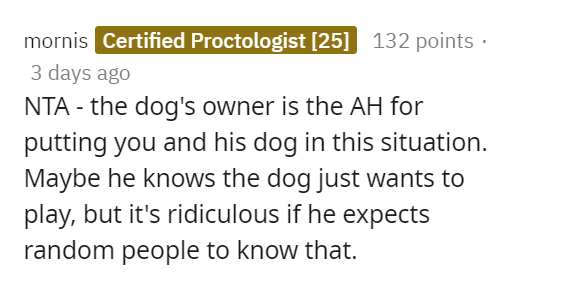 Dog owner is the AH Dog owner is the AH