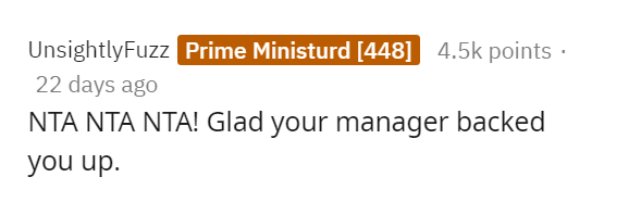 Manager backed up