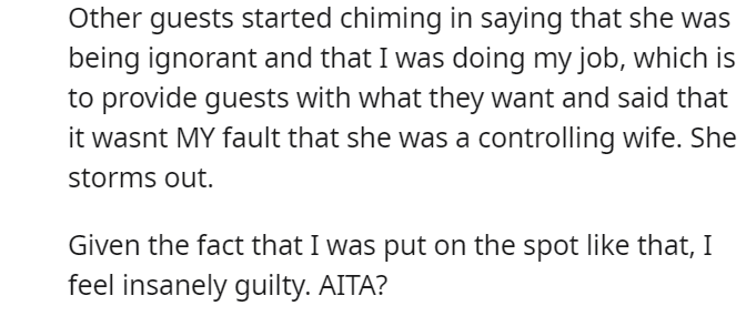 she was a controlling wife
