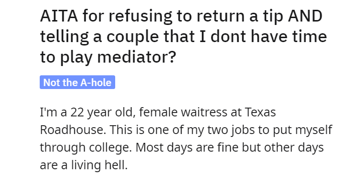waitress at Texas Roadhouse