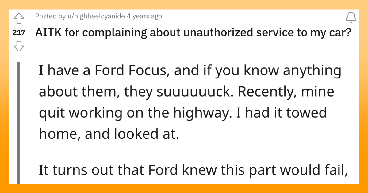 complaining unauthorised service