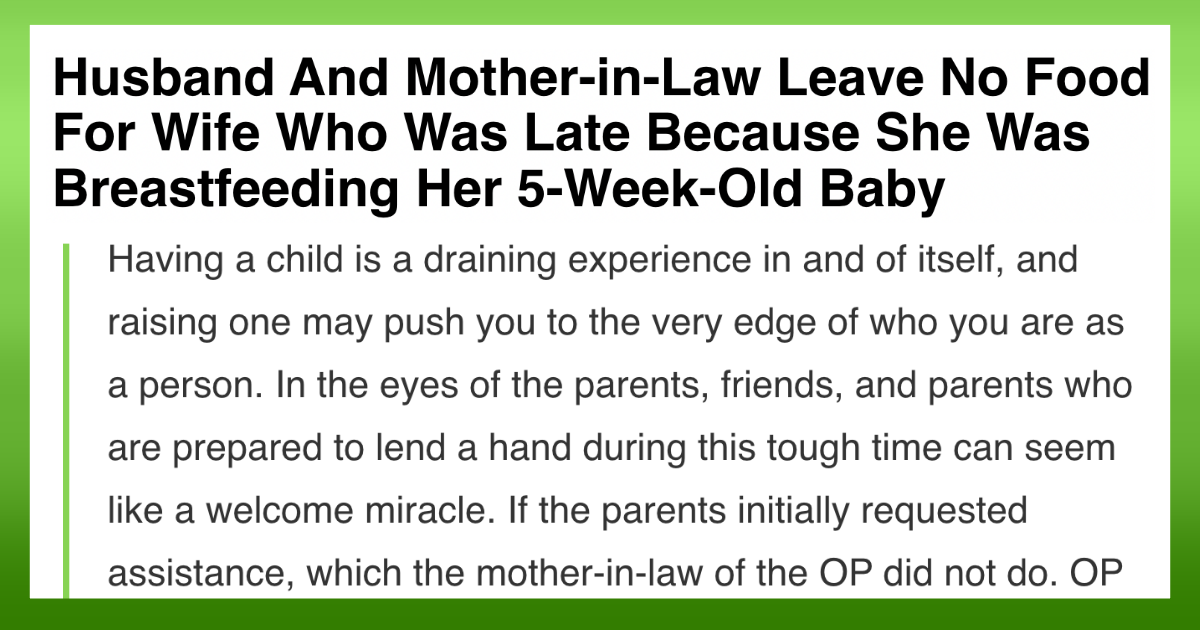 husband leaves no food