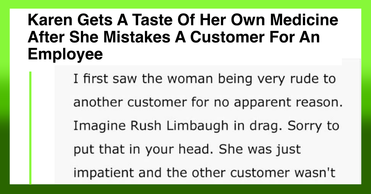 karen mistakes the customer for employee