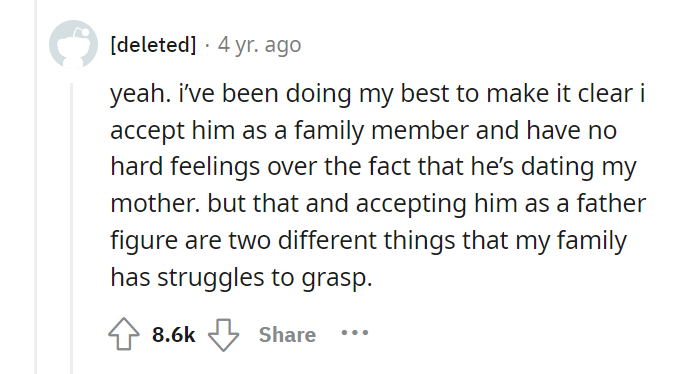 AITA for asking moms boyfriend to stop trying to parent me