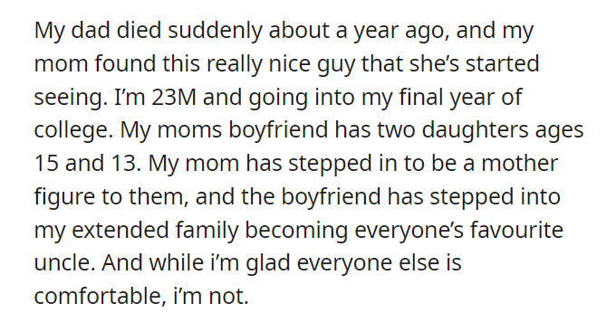 AITA for asking moms boyfriend to stop trying to parent me