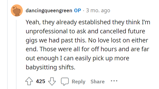AITA for asking to be paid when a family cancelled