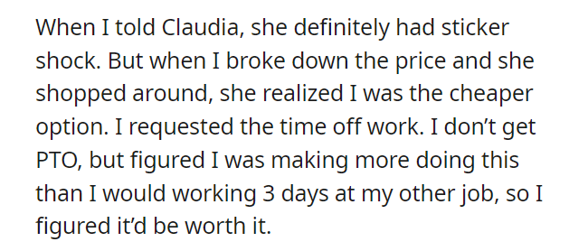 AITA for asking to be paid when a family cancelled