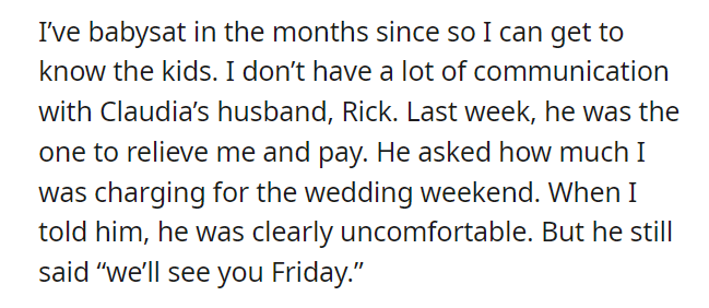 AITA for asking to be paid when a family cancelled