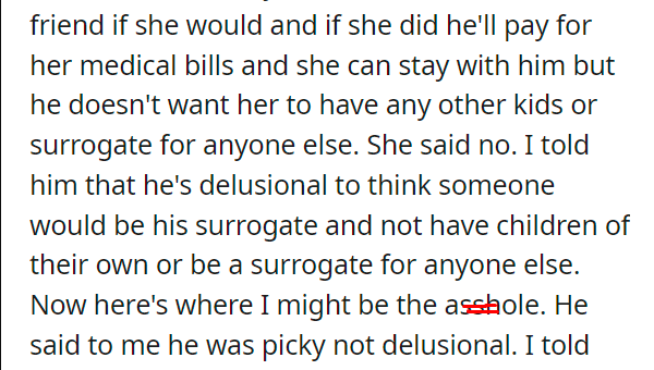 AITA for calling my friend delusional
