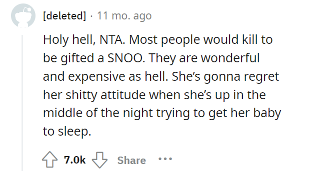 AITA for giving them a used product bassinet for their baby shower