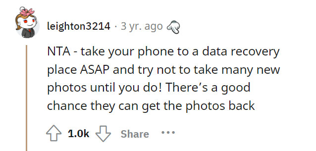 AITA for kicking girlfriend out after she deleted dead wife’s pictures from my phone