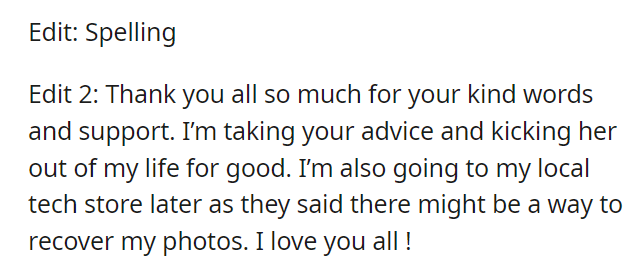 AITA for kicking girlfriend out after she deleted dead wife’s pictures from my phone