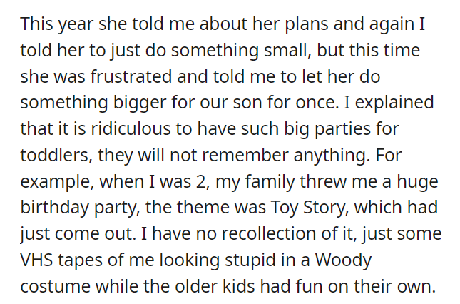 AITA for not celebrating my 3yo son's birthday