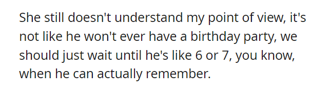 AITA for not celebrating my 3yo son's birthday