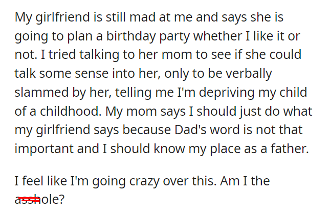 AITA for not celebrating my 3yo son's birthday