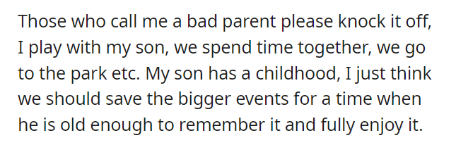 AITA for not celebrating my 3yo son's birthday