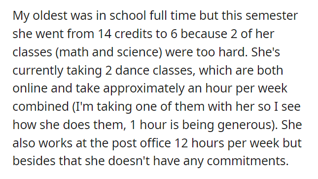 AITA for not paying for my daughter to go on vacation with us because she didn't do the small chores that I asked