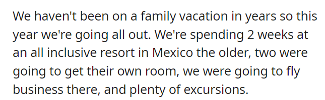 AITA for not paying for my daughter to go on vacation with us because she didn't do the small chores that I asked