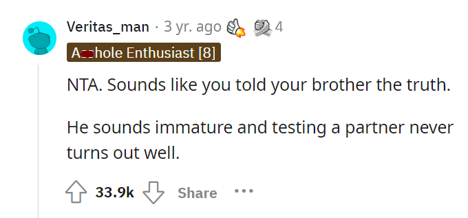 Aita for telling my brother he got exactly what he deserved when he pushed his girlfriend away for being a “gold digger”