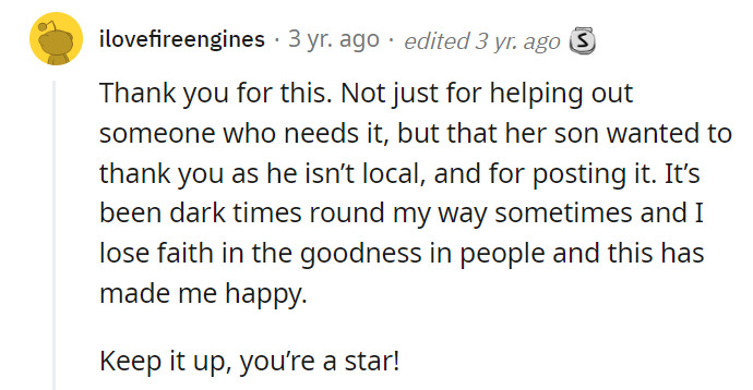 Apparently the old lady I always help in the grocery store thought I worked there
