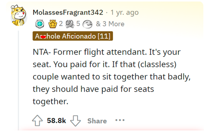 Entitled Couple Refuses To Move From The Girl's Seat That She Paid For Her Comfort