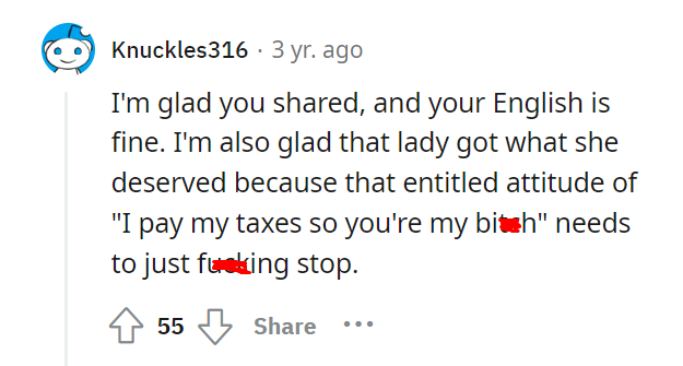 Karen gets put down by a soldier