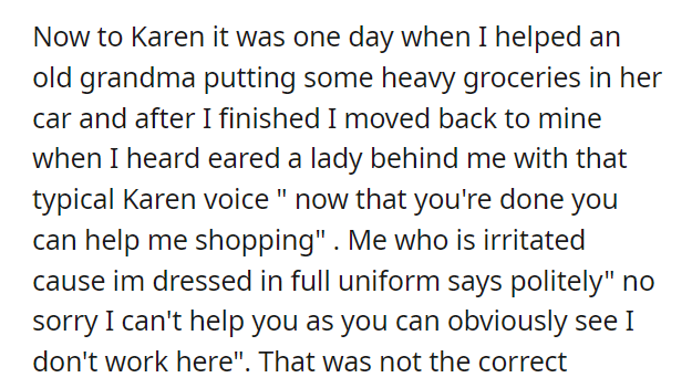 Karen gets put down by a soldier