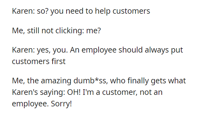 Lady wants wheelchair-bound woman to get something from top shelf