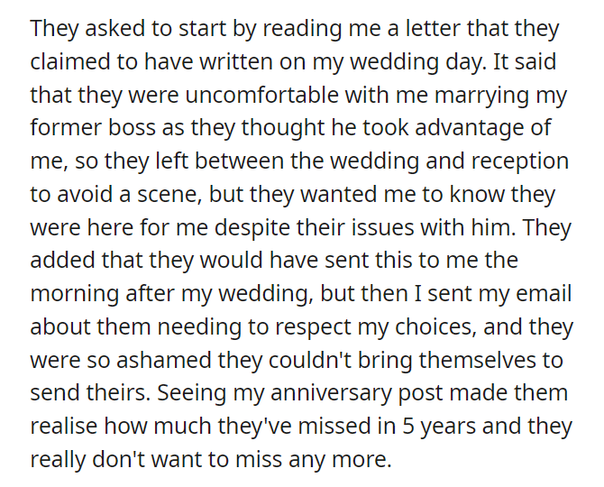 My (29f) parents ghosted me 5 years ago after my wedding and now reached out. What do I do