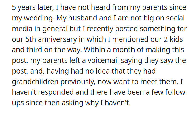 My (29f) parents ghosted me 5 years ago after my wedding and now reached out. What do I do