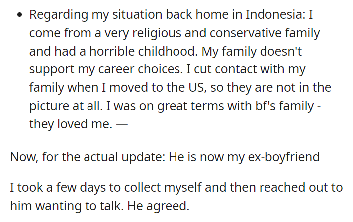 My boyfriend doesn't want to marry me because I'm an immigrant + UPDATE