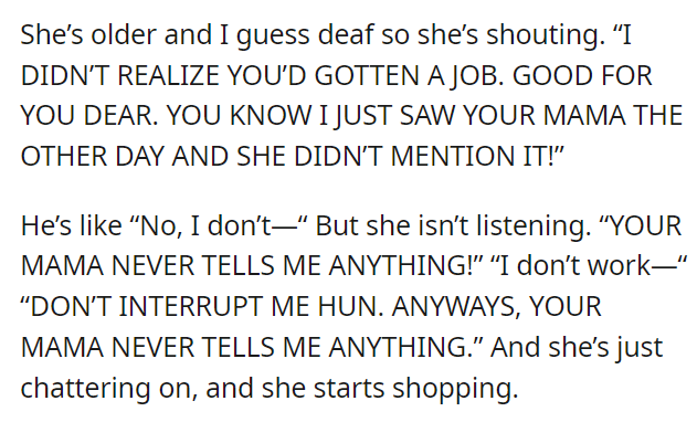 Old lady mistakes mugger as employee