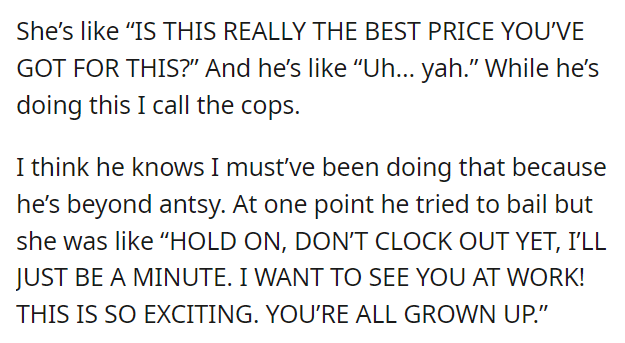 Old lady mistakes mugger as employee