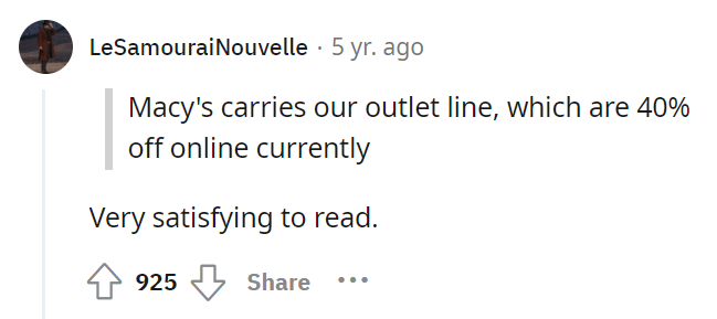 So you can shop but I can't