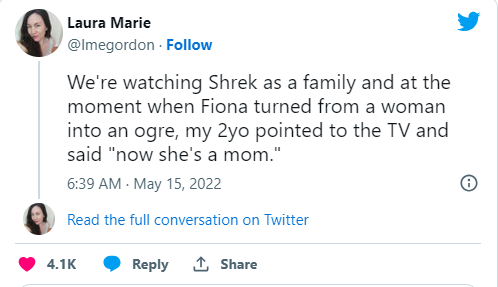 We're watching Shrek as family