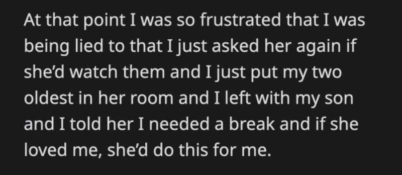 aita for asking my sister to babysit my kids