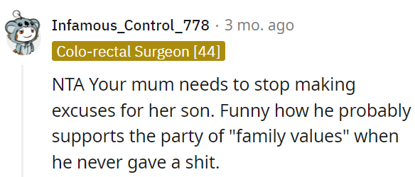 excuses-her-son