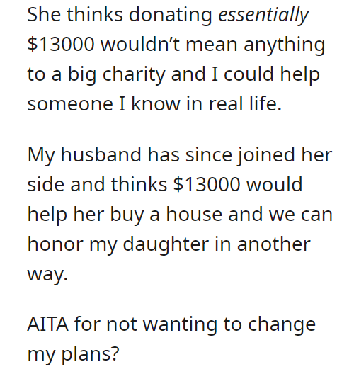 AITA for donating my daughters college fund instead of giving it to my step daughter to help buy a house