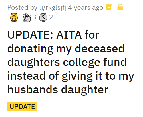 AITA for donating my daughters college fund instead of giving it to my step daughter to help buy a house