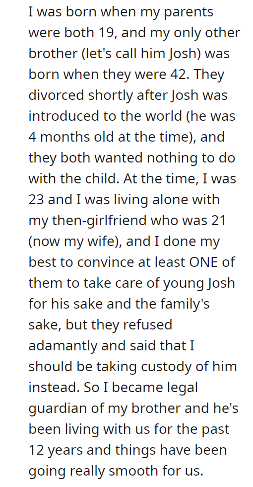 AITA for letting my brother call me dad and refusing to tell him the ugly truth