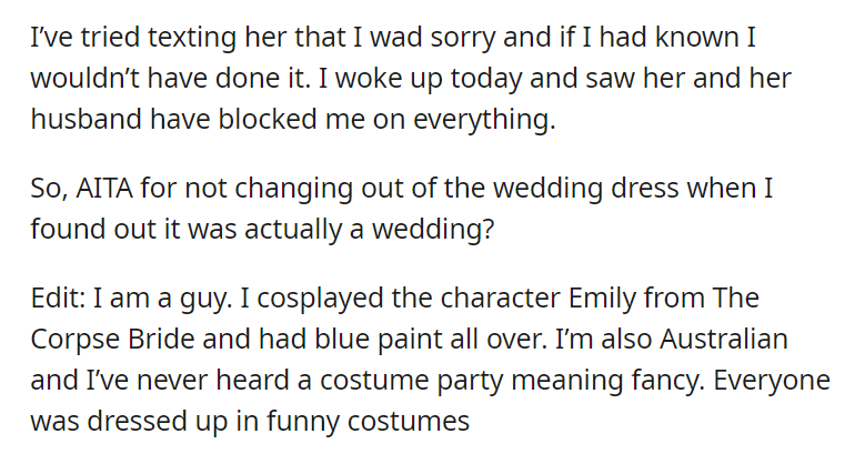 AITA for wearing a wedding dress at a wedding