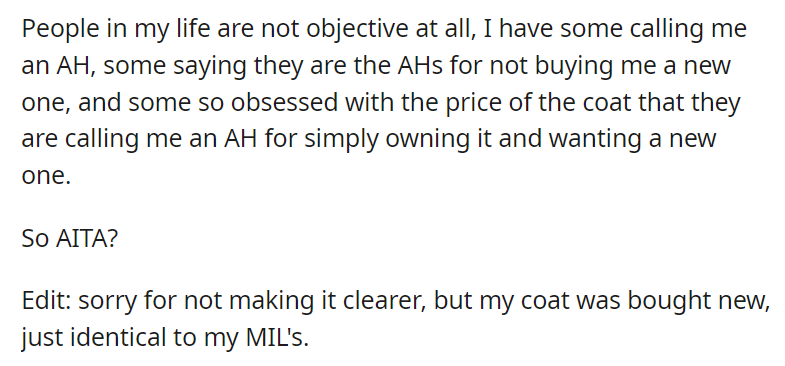 AITAA for taking my niece to court over a coat