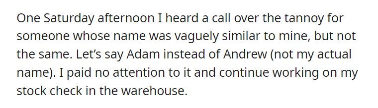 Another department’s manager doesn’t know my name, rages when I don’t answer her