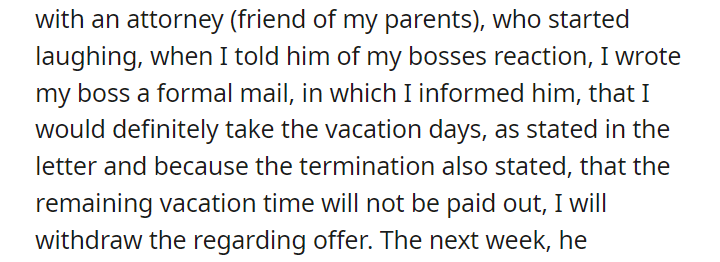 Boss firing me without a warning and fucking up the termination