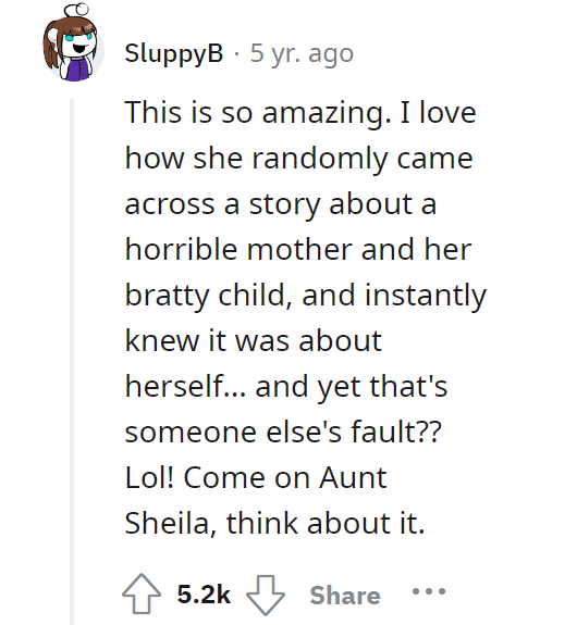 EM flips after she reads the post about her daughter and her.