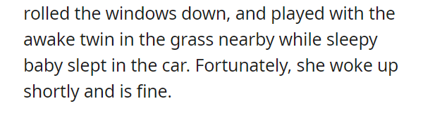 Grandparents left baby in car with windows rolled down in 90 degree heat