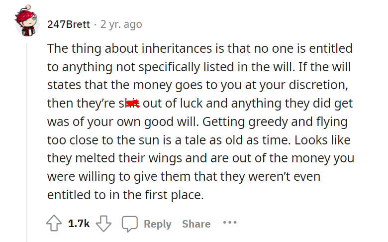 Half brothers threaten to sue me over 16k. It costs them 158k and possibly their parents' marriage.