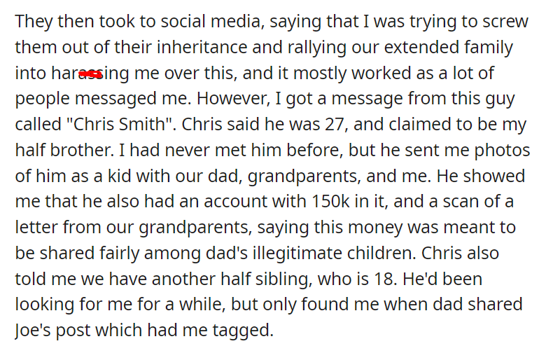 Half brothers threaten to sue me over 16k. It costs them 158k and possibly their parents' marriage.