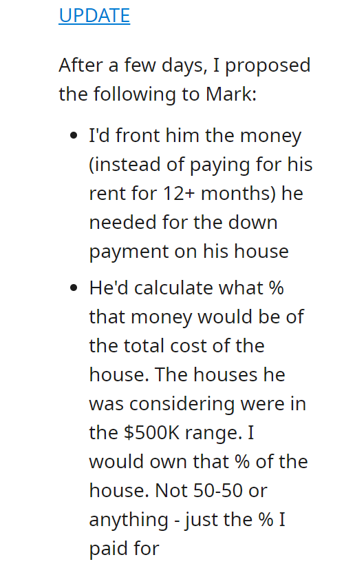I don't want to help my boyfriend buy a house UPDATE